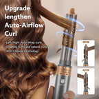 Hair Dryer Hot Air Styler: High-Speed Blow Dryers with Negative Ionic for Fast Drying Frizz Control, Airflow Auto Wrap Curling Iron Curler Oval Volumizer Round Brush for Styling Smoothing Volumizing