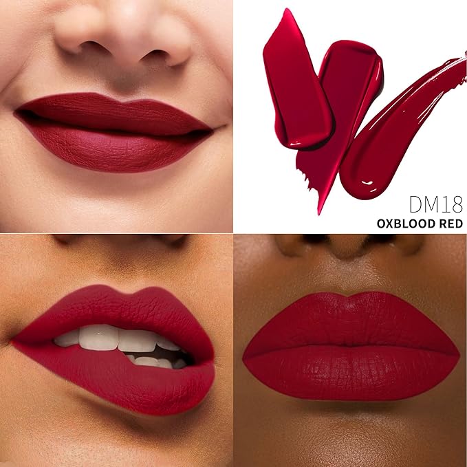 3Pc Matte Liquid Lipsticks for Women Dark Red Purple Pink Lipstick Cruelty Free Long Lasting Lip Color, DM18+DM20+DM26