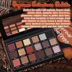 Prism Makeup Matte Eyeshadow Palette Pro 18 Colors Pigmented Shimmer Glitter Eye Shadow Palette, Long Lasting Waterproof Smokey Powder Cosmetics Halloween Makeup Kit (01# Seductress)