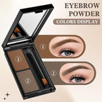 Dark Brown Eyebrow Powder，Eyebrow Kit Makeup Palette，Two Colors Matte Eye Brow Powder With Mirror&Brow Brush for Women，LongLasting，Waterproof，Fill & Sculpt，Defined Natural Brows 03
