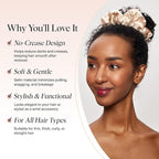 Kitsch Satin Scrunchies For Women - Softer Than Silk Scrunchies, No Crease Hair Ties, Soft Hair Accessories - Perfect For Day And Night Hairstyles | Ideal Gifts for Women - 1pc, Champagne