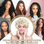 Silk Bonnet for Women 100% Mulberry Silk Sleep Cap 22 Momme Double Layer Hair Wrap for Curly Short Long Hair