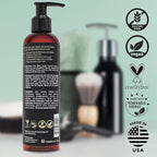 PURA D'OR 8 Oz Thickening Beard Wash - Biotin & Castor Oil Formula with Rosemary - Helps Enhance Moisture, Thickness & Shine, Helps Reduces Dryness & Breakage - For Men