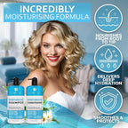 Moisturizing Shampoo and Conditioner Set - Sulfate Free Care for Women and Men - Hydrating, Deep Moisture Duo with Shea Butter - Salon Grade, Color Safe - Ideal for Curly Hair and Dry Split Ends