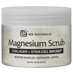 Magnesium Body Scrub for Sore Muscles, Exfoliation, Relaxation and Deep Hydration | Calming & Moisturizing Mineral-Rich Dead Sea Salt Formula With Collagen, Stem Cell & Shea Butter, 16 OZ (453 G)
