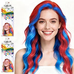2 Pack hair spray temporary for Girls Women,Washable Hair Dye Spray Non-Sticky Halloween Cosplay Party Crazy Hair Day Hair Coloring Wax (Fiery Red&Blue)