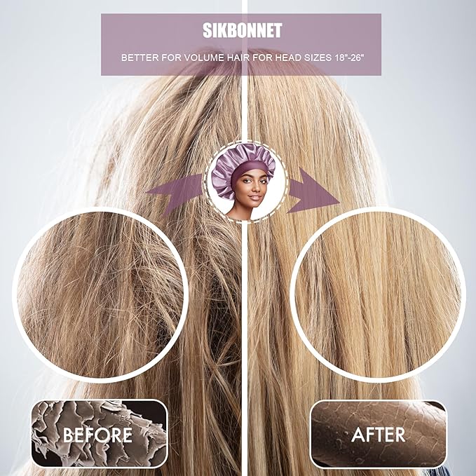 Satin Silk Bonnet for Sleeping, Soft Satin Lined Hair Bonnet for Women, Double Layer Sleep Nightcap