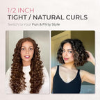 TYMO Curling Iron Set - 1/2, 1, 1 1/2 Inch Professional Ceramic Hair Curler for Spiral Curls & Beach Waves, Ionic Curling Wand for Women Short/Long Hair, Fast Heating, Dual Voltage & 5 Temps, Black