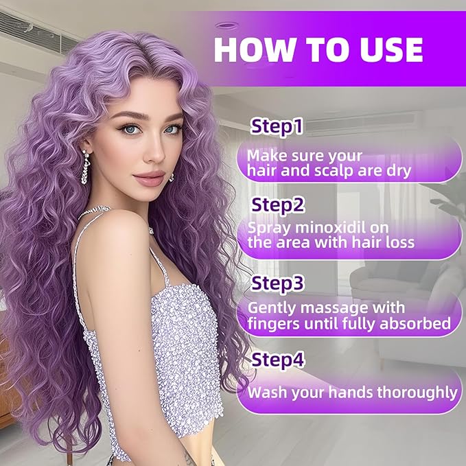 5% Minoxidil for Men and Women Hair Growth Products, Biotin Serum with Rosemary for Hair Regrowth Treatment, Minoxidil Spray Extra Strength Hair Loss Solution, Clinically Proven to Regrow Thicker