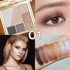 All-in-One Eyeshadow Palette, 7 Colors Eye Shadow Palette, Glitter, Matte, Shimmer Eyeshadows, Blush, Highlighter Contour Makeup Palettes, Highly Pigmented Waterproof Long Lasting. (Color 1)