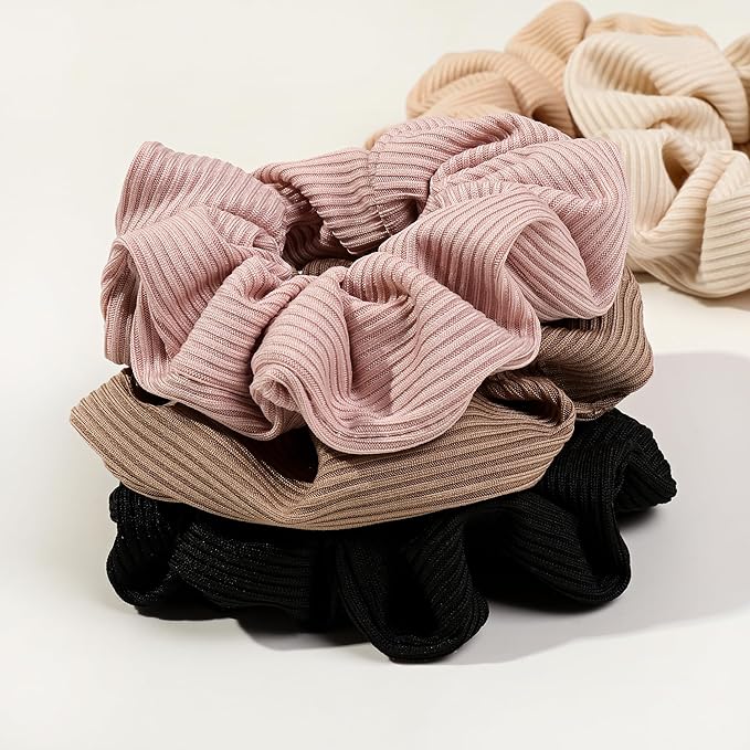 8 Hair Scrunchies for Women - Hair Ties No Damage Both for Thick Hair or Thin Hair Curl Hair No Crease Scrunchies Ponytail Holder No Hurt Your Hair