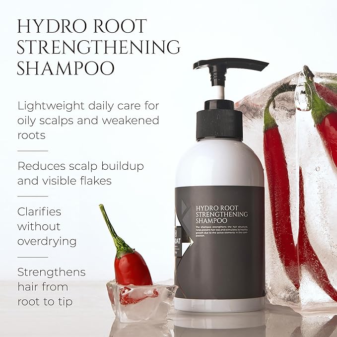 HADAT Root Strengthening Shampoo Hair Growth - Premium Rosemary Clarifying Shampoo for Oily Scalp - Moisturizing Volumizing - Sulfate Low, p-H Balanced, for Women & Men, 8.45 Fl Oz