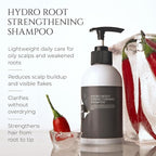 HADAT Root Strengthening Shampoo Hair Growth - Premium Rosemary Clarifying Shampoo for Oily Scalp - Moisturizing Volumizing - Sulfate Low, p-H Balanced, for Women & Men, 8.45 Fl Oz