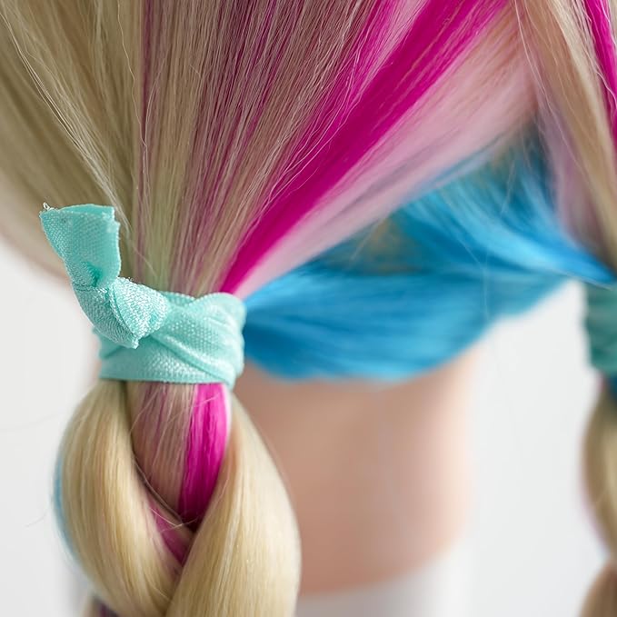 MEEDEE 100 Pack Mint Green No-Crease Soft Ribbon Hair Ties for Women - Knotted, No Damage, Ouchless for Ponytails, Yoga, and Bracelets