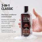 American Crew 3-in-1 Shampoo, Conditioner and Body Wash, Gift for Men, 15.2 fl oz