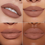 MAKI YIKA 2Pcs Matte Liquid Lipstick Set Burgundy Nude Lipstick Long Lasting Smudgeproof Transfer Proof Lip Makeup, Burgundy/LatteNude