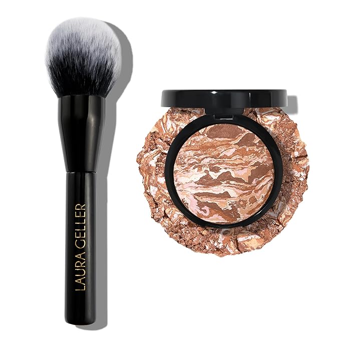LAURA GELLER NEW YORK Bronze-n-Brighten Multipurpose Bronzer, Medium + Classic Bronzer Brush