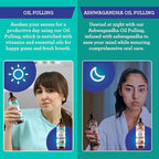 GuruNanda CocoMint Oil Pulling Mouthwash for Complete Oral Hygiene, 7 Essential Oils & Vitamins for Happy Teeth & Gums & Fresh Breath, with 2 Toothbrushes & 2 Tongue Scrapers, Alcohol-Free, 3X8 oz