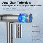 Hair Dryer with Diffuser, IG INGLAM 1875W Professional Ionic Blow Dryer, 110, 000 RPM High-Speed Brushless Motor, Auto-Clean, 3 Heat Settings & 3 Speed & Cool Shot Button Settings for Easy Home/Travel