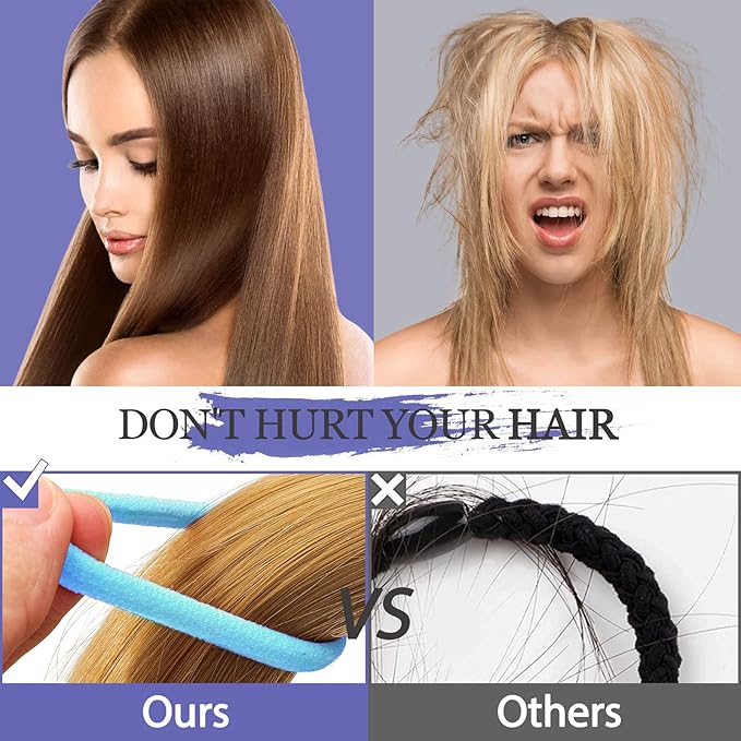 Hair Ties for Women And Kids, 100PCS Seamless Thick Cotton Hair Band, Elastic Baby Hair Ties No Damage Ponytail Holder, Multicolor