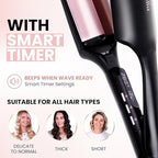 ELLA BELLA® Ultimate Waver Curling Iron • Crimper Hair Tool • Adjustable Heat Settings • Dual Voltage Hair Curler • Anti-Scald Tech • Ionic Ceramic Coating for Long-Lasting, Frizz-Free Beach Waves