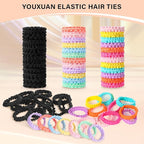 Youxuan Small Elastic Hair Ties, Soft, Stretchy, and Non-Damage Hair Bands, Multi-Color 100 Pcs Strong, Durable Mini Rubber Bands for Toddlers, Girls and Women