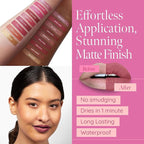 Aromi Rosy Chestnut Matte Liquid Lipstick | Warm, Earthy Rose Lip Color, Vegan, Cruelty-free, Smudge Proof + Long-Lasting Lipstick (Stella Rosae)