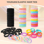 Youxuan Small Elastic Hair Ties, Soft, Stretchy, and Non-Damage Hair Bands, Multi-Color 100 Pcs Strong, Durable Mini Rubber Bands for Toddlers, Girls and Women