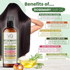 VITAL AFFAIR Blend Of Pure Rosemary Oil For Hair Growth With Castor, Batana, Jojoba Oil-Infused With Biotin & Vitamin E-Blend of Effective Hair Oils for Hair Growth-Strengthening Treatment 6 Fl Oz