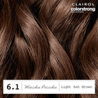 Clairol ColorStrong Permanent Zero Ammonia Hair Dye, 6.1 Light Ash Brown - Machu Picchu Hair Color, Pack of 1