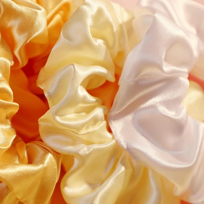 YANRONG Women's Hair Accessories Set: 755 Seamless Ponytail Holders, Variety Hair Scrunchies, Bands, and Ties for Thick and Curly Hair (Yellow)