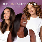 TYMO Flat Iron Hair Straightener Brush 2 in 1, 200M Ions Hair Straighteners for Women, Ceramic Dual Voltage Straightening Hot Comb for Anti-Frizz Straights, Waves, Curls, 3X Less Heat Damage, Black