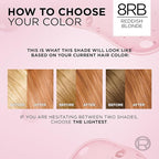 L'Oreal Paris Excellence Crème Permanent Hair Dye, Triple Care Hair Color with Pro-Keratine Complex for 100% Gray Hair Coverage, 8RB Reddish Blonde, 1 Kit (Pack of 2)