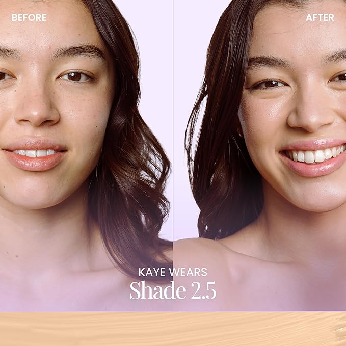 Naked Sundays BeautyScreen™ SPF 50 Peptide Foundation Tint – Tinted Sunscreen & Skincare Makeup with Zinc Oxide, Niacinamide – Lightweight Natural Coverage, 2.5 Light Neutral, 1.01 oz