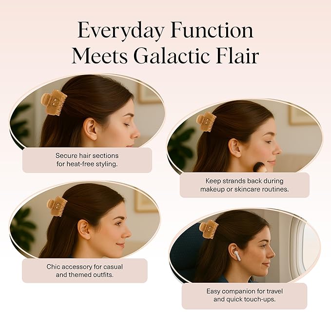 Kitsch x Star Wars C-3PO Glitter Medium Hair Clip for Women – Golden Droid Galaxy-Inspired Claw Clip | Recycled Plastic, Strong Secure Grip, | Ideal Gifts for Women, Hair Accessories for Girls