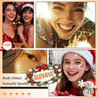 Body Glitter Face Glitter, Hair Glitter for Kids, 12 Shapes Fine Chunky Glitter Gel for Women Girls Makeup Sparkles Party Mermaid Sequins Rave Accessories Singer Concerts Festival (6 Colors)