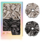 2Pcs Big Velevt Hair Scrunchies for Women, Fashion No Crease Hair Ties for Thin Thick Hair,Soft Hair Bands No Damage for Girls, Ideal Gifts for Women (Set 14)