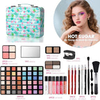 Hot Sugar Makeup Kit for Teenager Girls 10-12, All in One Beginner Makeup Kit for Women Full Kit, Teen Cosmetic Gift Set on Birthday Christmas (Green Flamingo)