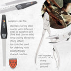 3 Swords Germany - brand quality 7 piece manicure pedicure grooming kit set for professional finger & toe nail care scissors clipper fashion leather case in gift box, Made by 3 Swords Germany (6301)