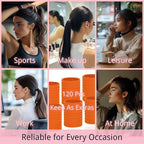LuSeren 120 Pcs Orange Hair Ties for Women, No Damage Soft Seamless Nylon Hair Elastics for Thick Hair, Ponytail Holders, Solid Orange Hair Accessories