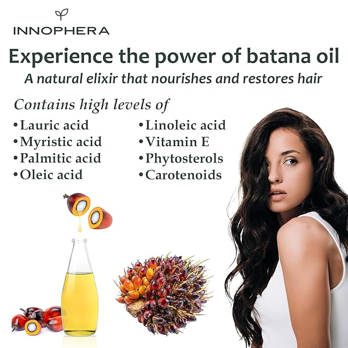 Batana Oil for Hair Growth ‒ Cold Pressed with No Smoky Odor ‒ 100% Pure & Natural from Honduras ‒ Nourishes, Moisturizes & Restores Hair ‒ 3.4 oz.