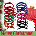 12 PCS Bright Color Braided Hair Ties Bow Tie Hair Bracelets for Women Girls Elastic Hair Ties No Damage Ponytail Holders(6 Colors)
