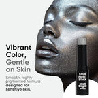 Blue Squid PRO Metallic Silver Face Paint Stick - Waterproof Silver Body Paint Adults & Kids Eye Black Baseball, Eyeblack Softball -Hypoallergenic Twist-Up Non-Toxic Makeup Stick Cosplay, Sports & SFX