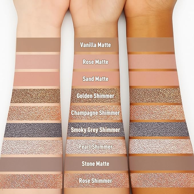 FV Long Lasting Cream Eyeshadow Stick, Waterproof & High Pigmented Eye Shadow Sticks Duo with Blending Sponge, Crease-Proof & Natural Finish Eyeshadow Pencil, Sand Matte