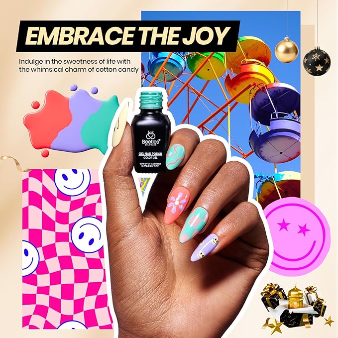 Beetles Gel Nail Polish Kit with U V Light, 68 Pcs Gel Nail Kit 35 Colors Emotional Spectrum with Base Matte&Glossy Top Coat Soak Off Manicure Set, Women Teen Girl Christmas Gifts, Beetles Gift Spree