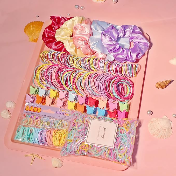 YANRONG Multicolor Hair Ties For Women Girls,Elastic Ponytail Holders Rubber Band For Thick Hair & Thin Hair Fashion Hair Accessories Set（2335PCS）