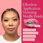 Aromi Rosy Peach Metallic Liquid Lipstick | Long-Lasting Lip Color with Shimmery Finish, Rose Gold Shade (Pumpkin Spice)