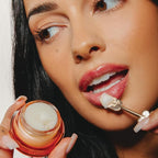 Poppy & Pout Pomegranate Peach Overnight Lip Mask – Natural Lip Care with Shea Butter & Beeswax – Cruelty Free, Recyclable Glass Jar (0.65 oz)