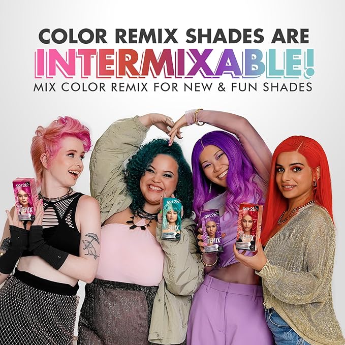 got2b Color Remix Semi-Permanent Hair Color, Shocking Pink 093, Customizable Temporary Hair Dye to Create A Vibrant or Pastel Shade, Easy At-Home Application, Lasts Up to 15 Washes