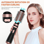 3 in 1 Rotating Hair Dryer Brush, Auto Rotating Blow Dryer Brush Spinning with 2 Brushes (2" & 1.5"), Negative Ionic Brush Blow Dryer, Round Brush Blow Dryer Volumize Curling 100-120V